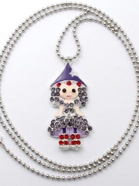 New rhinestone witch pendant necklace